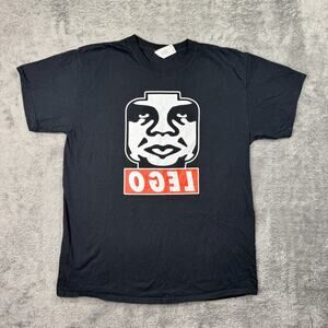 Andre The Giant Lego Spoof Tee Shirt Black Adult L Crew Neck Graphic Short Sleev